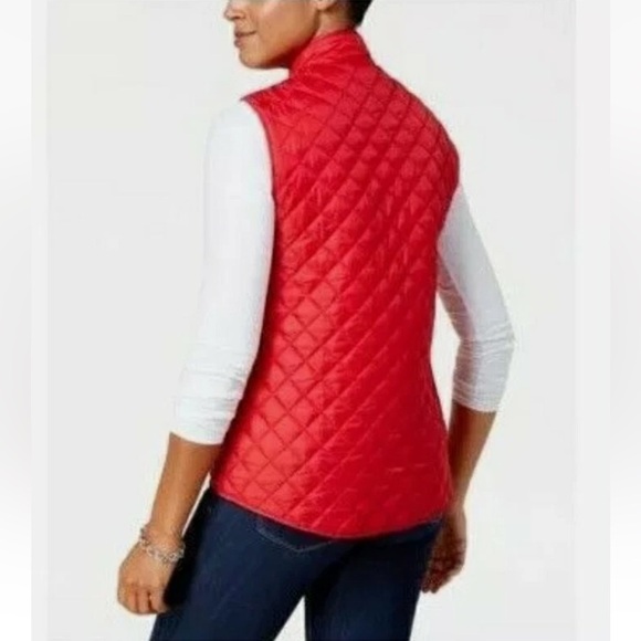 Karen Scott Sport Red Quilted Women's Vest in Color New Red Amore Size S - Picture 3 of 3